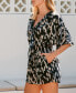 Women's V-Neck Flared Sleeve Mini Beach Dress