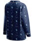 ფოტო #5 პროდუქტის Women's Deep Sea Blue Seattle Kraken Long Sleeve Button-Up Shirt and Pants Sleep Set