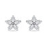 Sparkling silver earrings with clear zircons Flowers EA591W