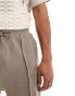 Фото #3 товара ASOS DESIGN slim pique shorts in light brown