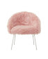 Ana Faux Fur Accent Chair with Metal Legs