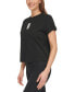 Фото #3 товара Women's Cotton Crewneck Puff-Logo Cropped T-Shirt