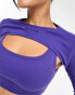 Nicce alia cropped cut out long sleeve top in purple