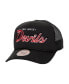 Фото #1 товара Mitchell Ness Men's Black New Jersey Devils Script Side Patch Trucker Adjustable Hat