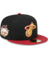 Men's Black, Red Miami Heat Gameday Gold Pop Stars 59FIFTY Fitted Hat
