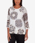 Petite Opposites Attract Medallion Textured Top