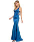 Juniors' Glitter Lace-Up-Back Gown