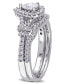 ფოტო #2 პროდუქტის Certified Diamond (7/8 ct. t.w.) Pear-Shape Halo Split Shank Bridal Set in 14k White Gold