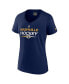 Women's Navy Nashville Predators Authentic Pro V-Neck T-shirt Синий, S - фото #2