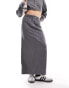 Фото #8 товара ASOS DESIGN brushed flannel skirt in grey co-ord