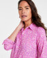 Women's Button-Front Crepe Shirt, Created for Macy's