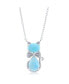 Фото #1 товара Sterling Silver Larimar Cat Necklace