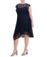 Фото #3 товара Plus Size Floral-Lace Boat-Neck Fit & Flare Dress