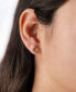 ფოტო #2 პროდუქტის Black Spinel Post Clover Stud Earrings