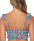 ფოტო #2 პროდუქტის Juniors' Lily Floral-Print Ruffle Bikini Top