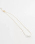 Фото #2 товара ASOS DESIGN Curve short necklace with faux pearl charm in gold tone