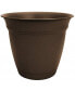 HC Companies Eclipse Round Plastic Flower Planter Chocolate 6"