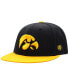 ფოტო #1 პროდუქტის Men's Black, Gold Iowa Hawkeyes Team Color Two-Tone Fitted Hat