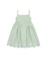 Toddler Girls Organic Sleeveless Ruched Party Dress with Embroidered Hem