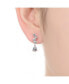 ფოტო #2 პროდუქტის Sterling Silver with Rhodium Plated Clear Pear and Round Cubic Zirconia ZigZag Drop Earrings