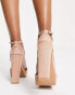 ASOS DESIGN Noun platform barely there heeled sandals in beige