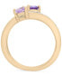 Amethyst (3/8 ct. t.w.) & White Topaz (3/8 ct. t.w.) Heart Ring in 14k Gold-Plated Sterling Silver
