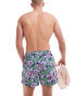 Paul Smith swim shorts in purple green floral print