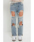 ფოტო #1 პროდუქტის Women's Distressed Denim Jeans