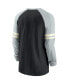 Фото #4 товара Men's Black and Silver-Tone Las Vegas Raiders Throwback Raglan Long Sleeve T-shirt