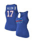 Фото #2 товара Women's Threads Heathered Royal Buffalo Bills Name and Number Tri-Blend Tank Top