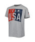 ფოტო #2 პროდუქტის Big Boys Heather Gray Distressed Team USA Logo T-shirt