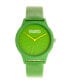 ფოტო #1 პროდუქტის Unisex Splat Green Leatherette Strap Watch 38mm