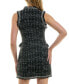 Фото #2 товара Juniors' Fringe-Trim Bouclé Sleeveless Tweed Dress