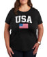 ფოტო #1 პროდუქტის Usa Flag Plus Size Graphic T-Shirt