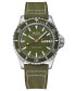 ფოტო #1 პროდუქტის Men's Swiss Automatic Ocean Star Tribute Green Fabric Strap Watch 41mm