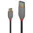 Фото #1 товара Lindy 0.15m USB 3.1 C to A Adapter Cable - Anthra Line - 0.15 m - USB C - USB A - USB 3.2 Gen 2 (3.1 Gen 2) - 10000 Mbit/s - Black
