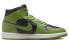 Фото #3 товара Jordan Air Jordan 1 Mid "Green Black" 中帮 复古篮球鞋 女款 黑绿 / Кроссовки Jordan Air Jordan BQ6472-031