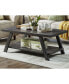 Replicated Wood Shelf Coffee Table in Charcoal Finish