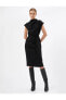 Фото #11 товара Midi Elbise Drape Yaka Beli Bağlama Detaylı