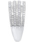 ფოტო #3 პროდუქტის Diamond Round & Baguette Multirow Statement Ring (1 ct. t.w.) in Sterling Silver