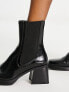 Bershka mid heel chelsea boot in black