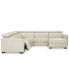 Фото #5 товара Nevio 124" 5-pc Leather Sectional Sofa with Chaise, 1 Power Recliner and Articulating Headrests, Created for Macy's