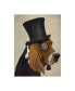 Fab Funky Basset Hound, Formal Hound and Hat Canvas Art - 27" x 33.5"