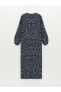 Фото #4 товара Платье женское LCW Grace с узором на воротнике и длинным рукавом
