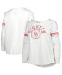 Women's White Oklahoma Sooners Contrast Stripe Plus Size Scoop Neck Long Sleeve T-shirt