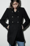 Фото #13 товара Двубортное пальто из смесовой шерсти с высоким воротником ZARA