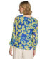 ფოტო #2 პროდუქტის Women's Floral-Print Gathered Cold-Shoulder Blouse