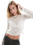 Object textured long sleeved top in off white