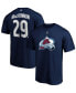 Фото #1 товара Men's Nathan Mackinnon Navy Colorado Avalanche Authentic Stack Name and Number T-shirt