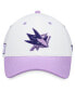 ფოტო #3 პროდუქტის Men's White, Purple San Jose Sharks Authentic Pro Hockey Fights Cancer Snapback Hat